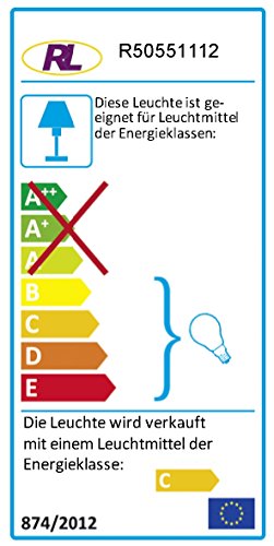 Reality Leuchten Lavalampe Metall blau Glas 41cm klar 35W Design - 2